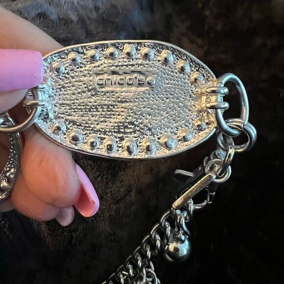 Chico's Silver Belt with Elegant Chain Links - Picture 5 of 6